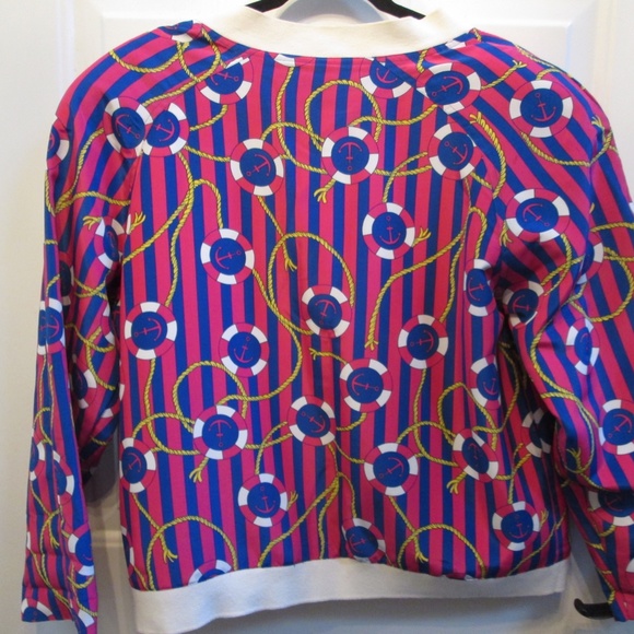VtG Sail Away designed for Royal Cruise Line  NAUTICAL PINK/BLUE jacket Sz M - Picture 11 of 13